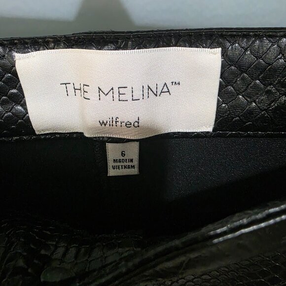 Wilfred Melina Pants Black Faux Leather Snakeskin Size 6 NWOT - Picture 3 of 12